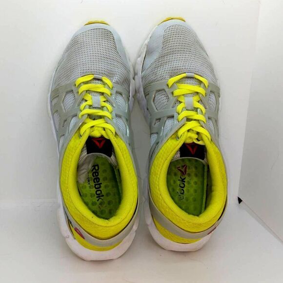 Reebok Hexaffect Mens Pre-owned Gray w/Neon Yellow Running Sneakers - sz. 12 - Picture 3 of 6